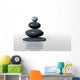 Zen - Stones in Balanced Pile in Calm Water Wall Mural