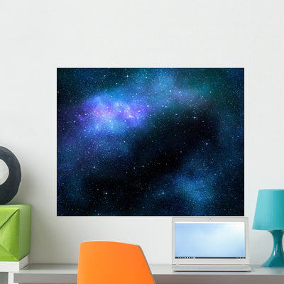 Starry Deep Outer Space Wall Mural shown on a wall