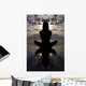 Silhoutte seated yoga pose. Wall Mural