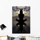 Silhoutte seated yoga pose. Wall Mural