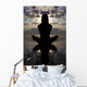 Silhoutte seated yoga pose. Wall Mural