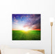 Green Field and Beautiful Sunrise Wall Mural