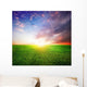 Green Field and Beautiful Sunrise Wall Mural