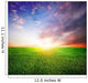 Green Field and Beautiful Sunrise Wall Mural
