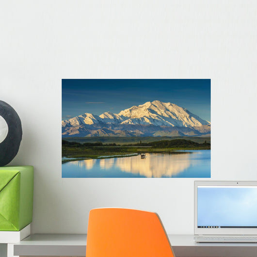 A silhouette of a bull moose feeding Wall Mural