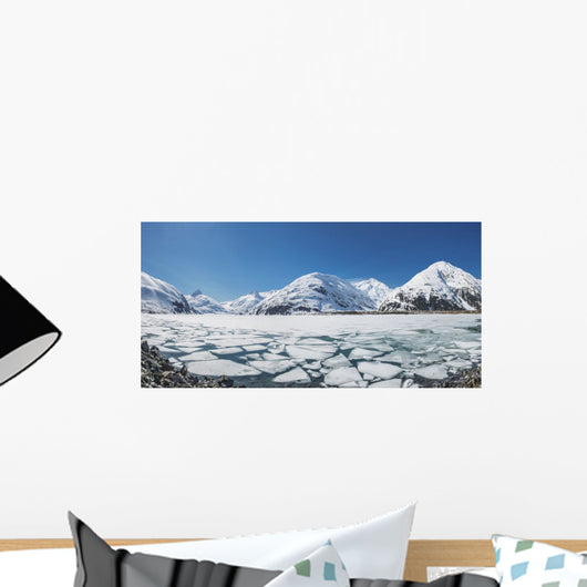 Spring ice breaking apart on the surface of Portage Lake Wall Mural