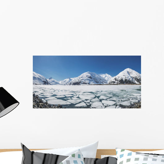 Spring ice breaking apart on the surface of Portage Lake Wall Mural