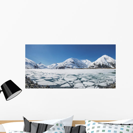 Spring ice breaking apart on the surface of Portage Lake Wall Mural