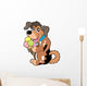 Cartoon Dog Eating Ice Cream Wall Decal