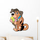 Cartoon Dog Eating Ice Cream Wall Decal