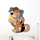 Cartoon Dog Eating Ice Cream Wall Decal