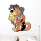 Cartoon Dog Eating Ice Cream Wall Decal