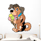 Cartoon Dog Eating Ice Cream Wall Decal