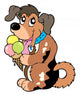 Cartoon Dog Eating Ice Cream Wall Decal