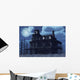 Abandoned Haunted House Moonlight Wall Mural
