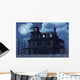 Abandoned Haunted House Moonlight Wall Mural