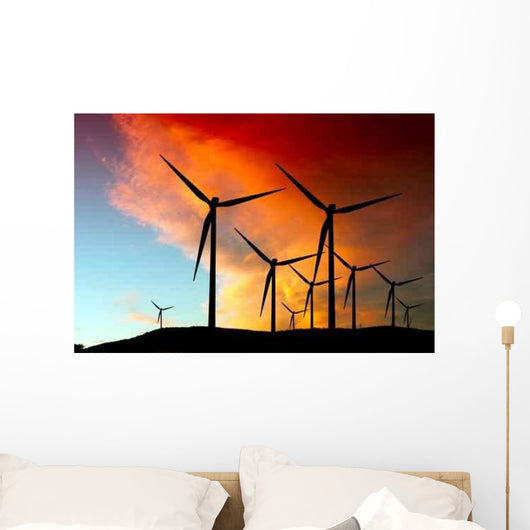 Wind Farm Silhouette Wall Decal