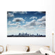 Downtown Los Angeles skyline under blue sky with scenic clouds Wall Mural