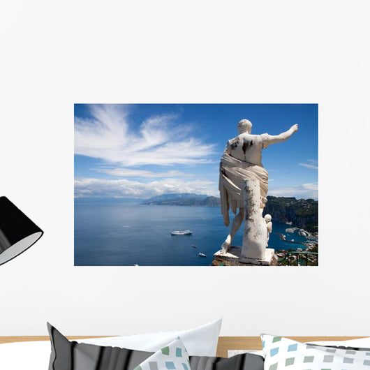 Bay of Capri Italy With Ceasar Statue Wall Mural