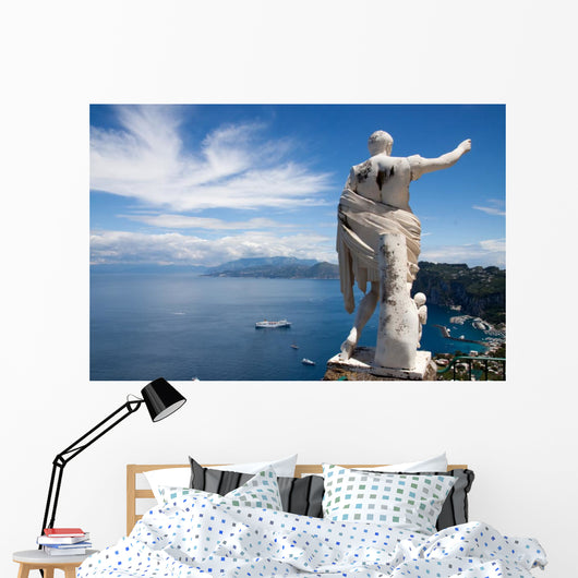 Bay of Capri Italy With Ceasar Statue Wall Mural