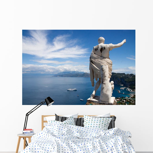 Bay of Capri Italy With Ceasar Statue Wall Mural