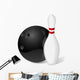 Bowling ball and pin isolated on white. Wall Decal