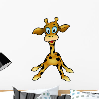 Giraffe Wall Decal shown on a wall