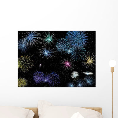 Fireworks 2 Wall Decal shown on a wall