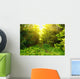 Green forest with sun ray Wall Mural