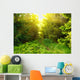 Green forest with sun ray Wall Mural