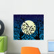 Full Moon Midnight in CMYK Colours Wall Mural