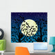 Full Moon Midnight in CMYK Colours Wall Mural