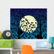 Full Moon Midnight in CMYK Colours Wall Mural