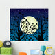 Full Moon Midnight in CMYK Colours Wall Mural