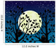 Full Moon Midnight in CMYK Colours Wall Mural