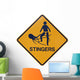 Marine Stingers or Jelly Fish Warning Sign Wall Mural