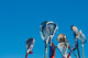 Many Lacrosse Sticks in the Air Wall Mural