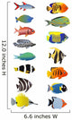 15 Different Fish Wall Decal