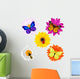 Bugs and Flowers Wall Stickers Wall Decal