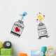 birds in love with birdcage Wall Decal