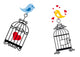 birds in love with birdcage Wall Decal