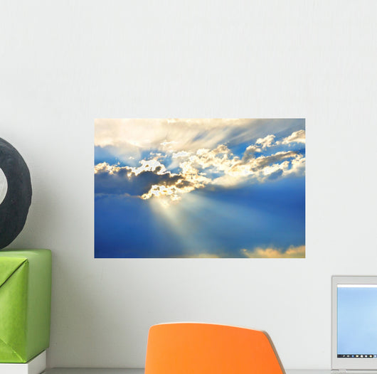 Sky With Clouds and Sun Rays Wall Mural