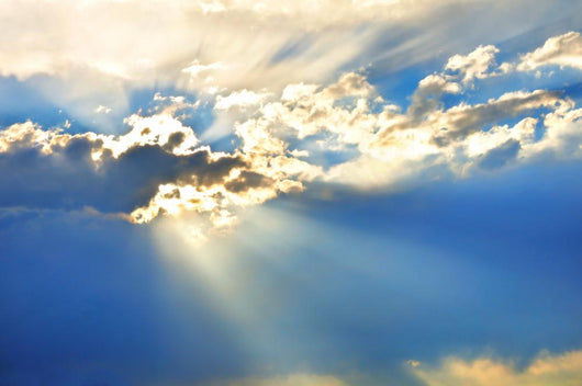 Sky With Clouds and Sun Rays Wall Mural