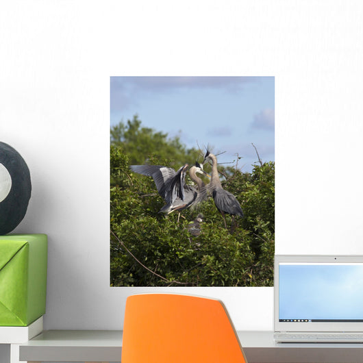 Great Blue Heron Early Wall Mural
