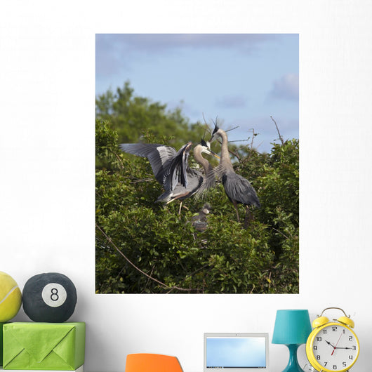 Great Blue Heron Early Wall Mural