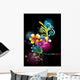 neon flowers vector Wall Mural