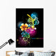 neon flowers vector Wall Mural