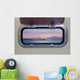 Boat Porthole Sunset Red