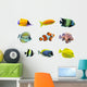 Nine Tropical Fish Wall Decal