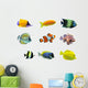 Nine Tropical Fish Wall Decal